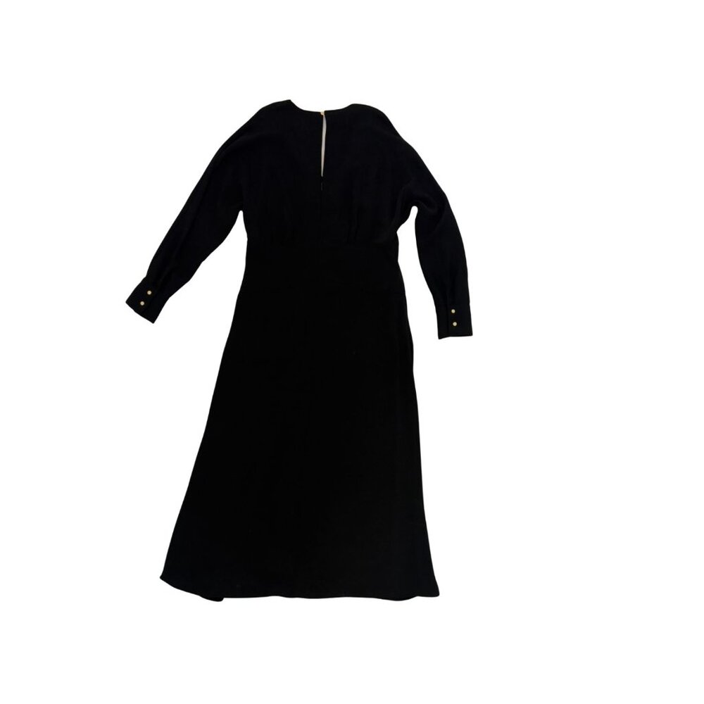 MNG Mango Black Long‑Sleeve Maxi Dress – Size XL – Elegant + Minimalist